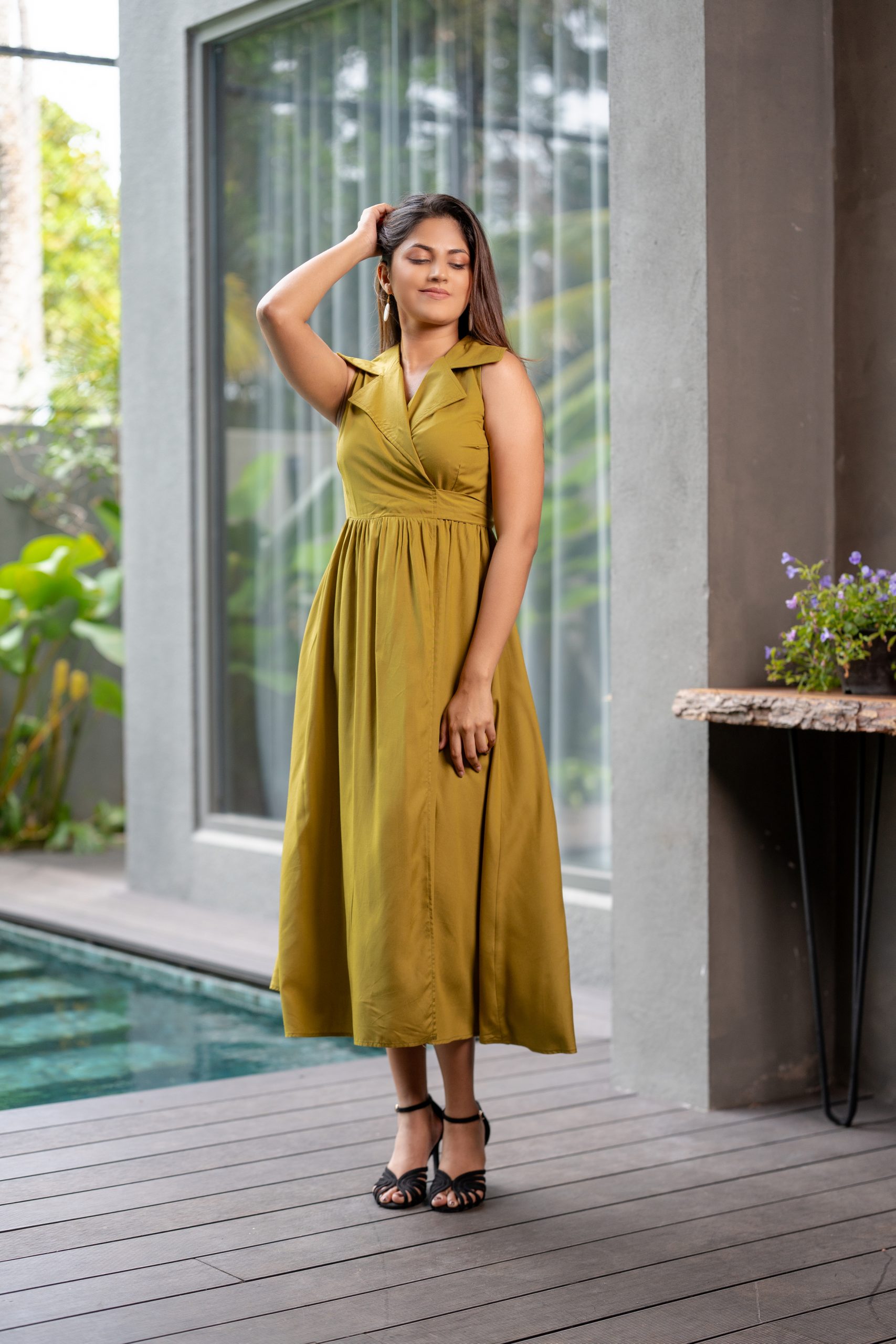 Collar Wrap Dress 