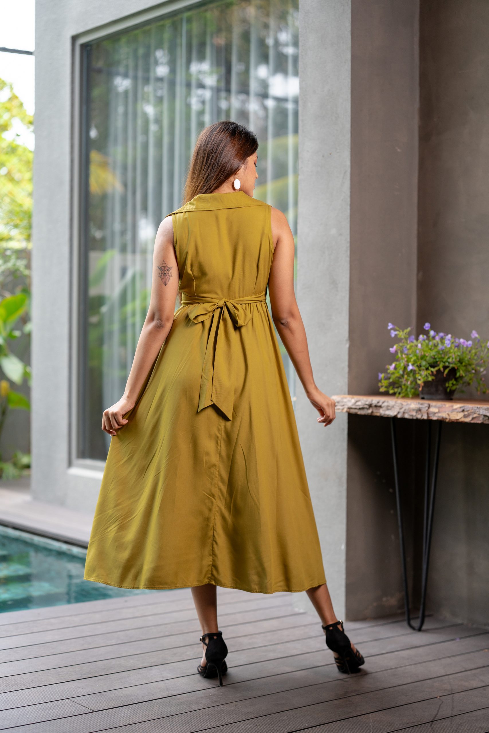 Collar Wrap Dress 