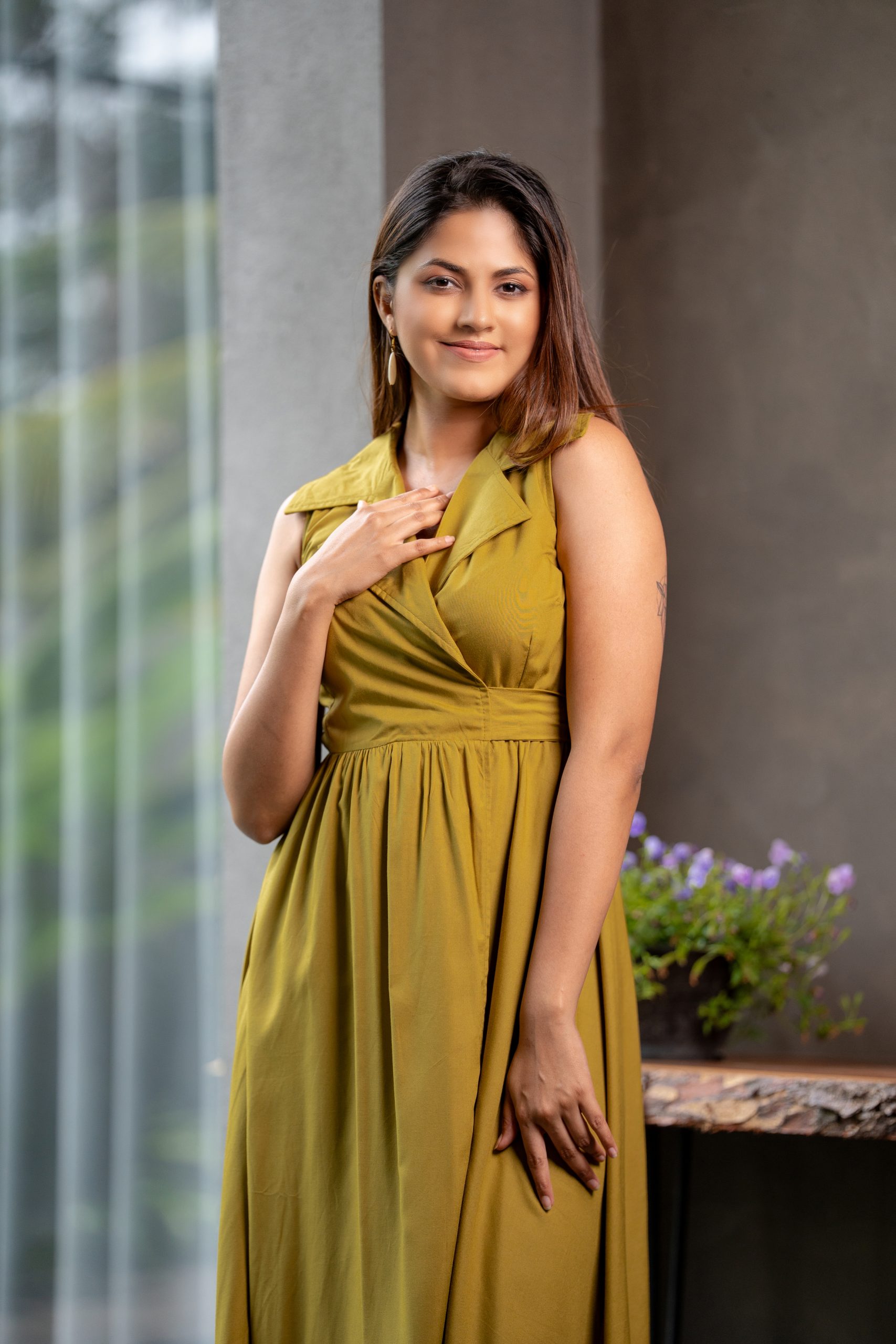Collar Wrap Dress 