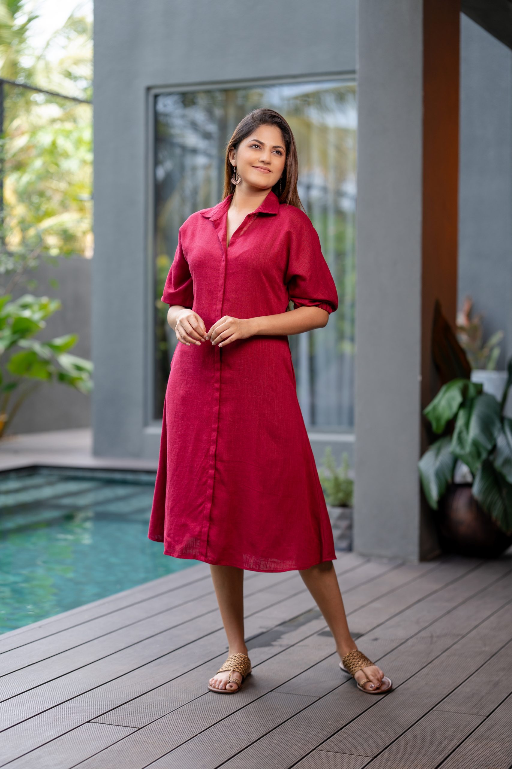 Collar Linen dress 