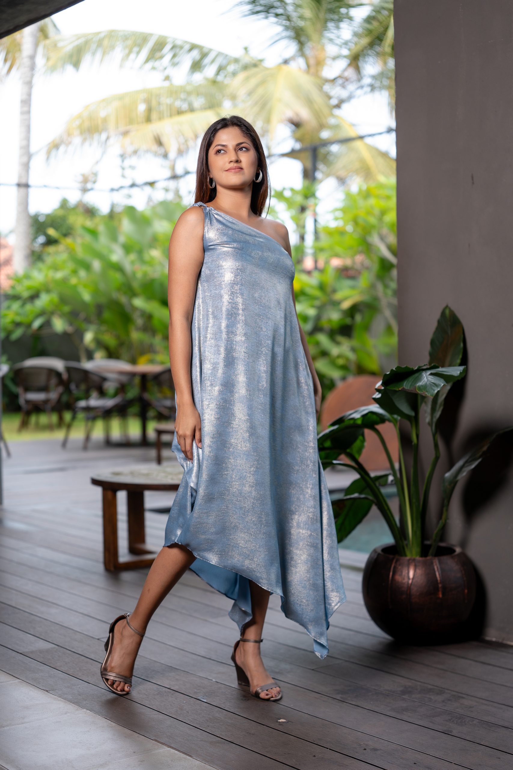 One Shoulder shimmer dress 