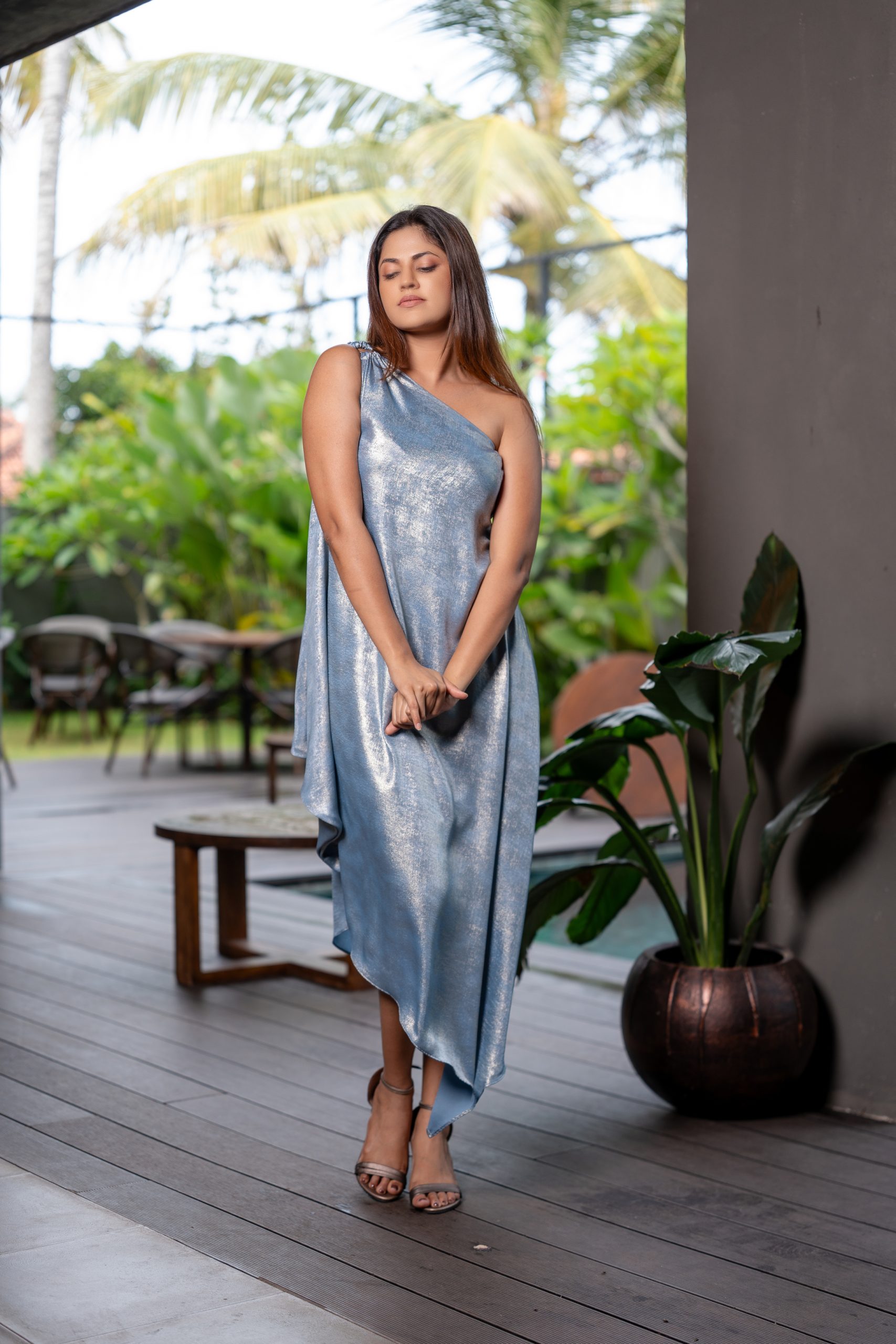 One Shoulder shimmer dress 