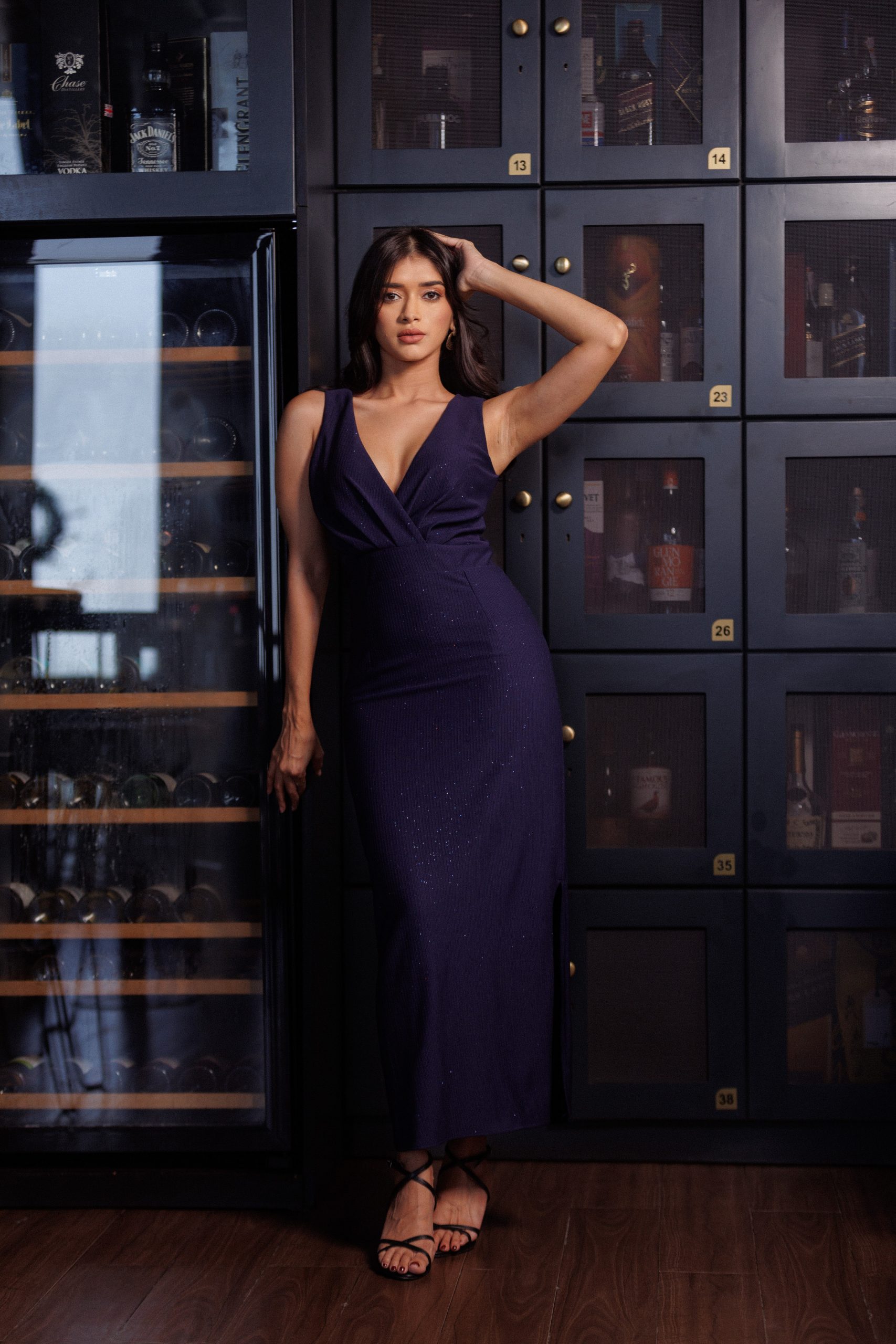 Shimmer v neck dress 