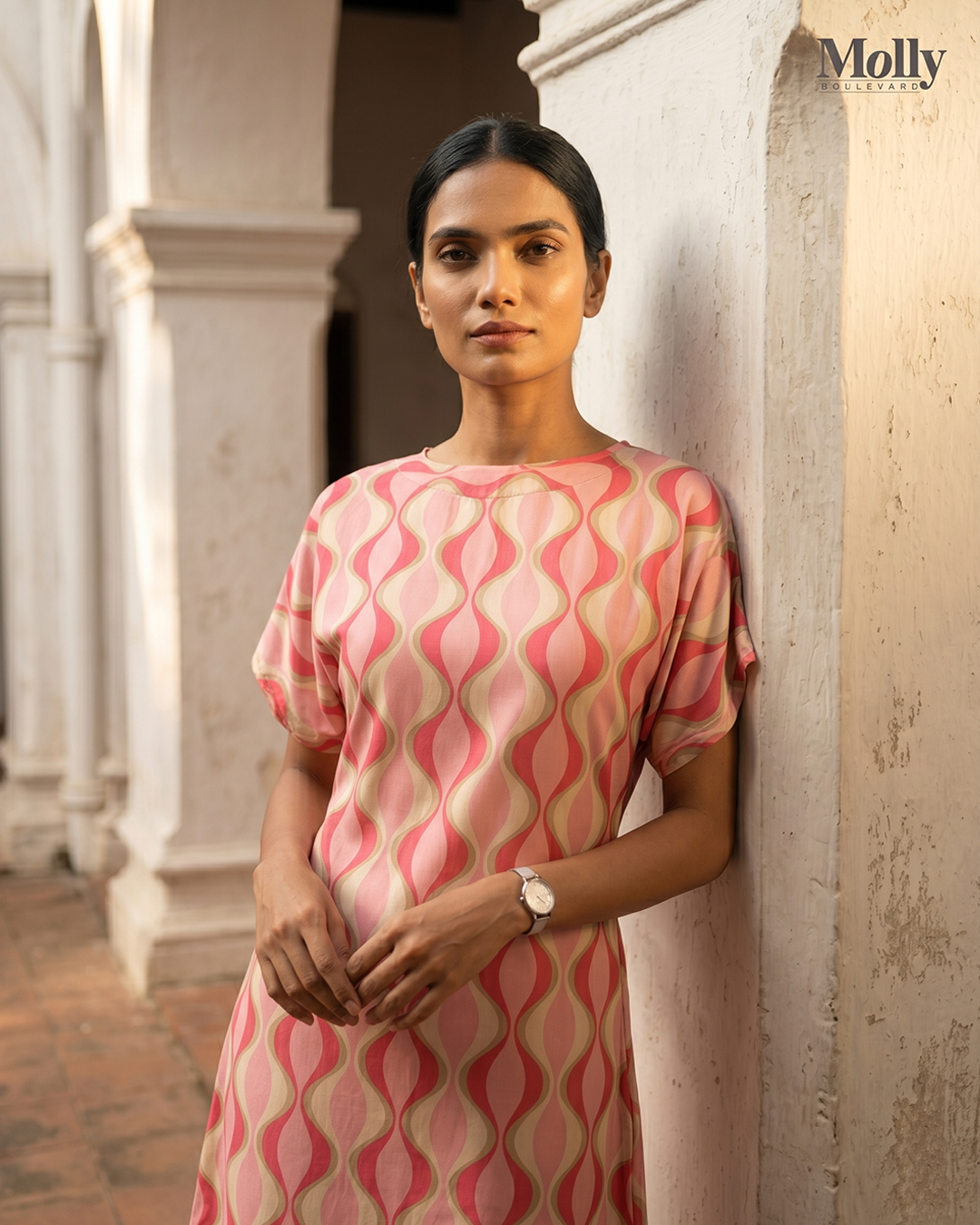 Marble print dress 