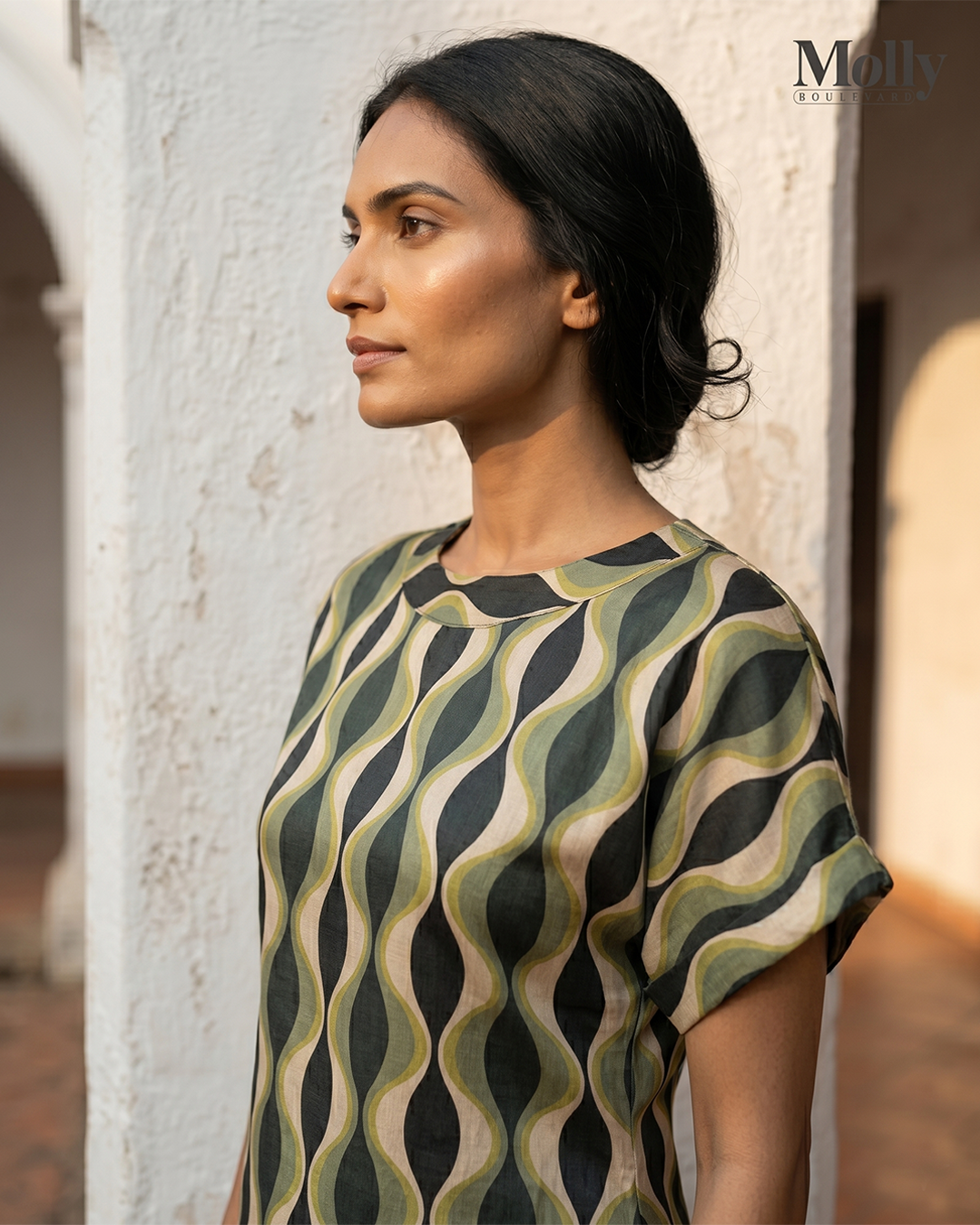 Marble print dress 