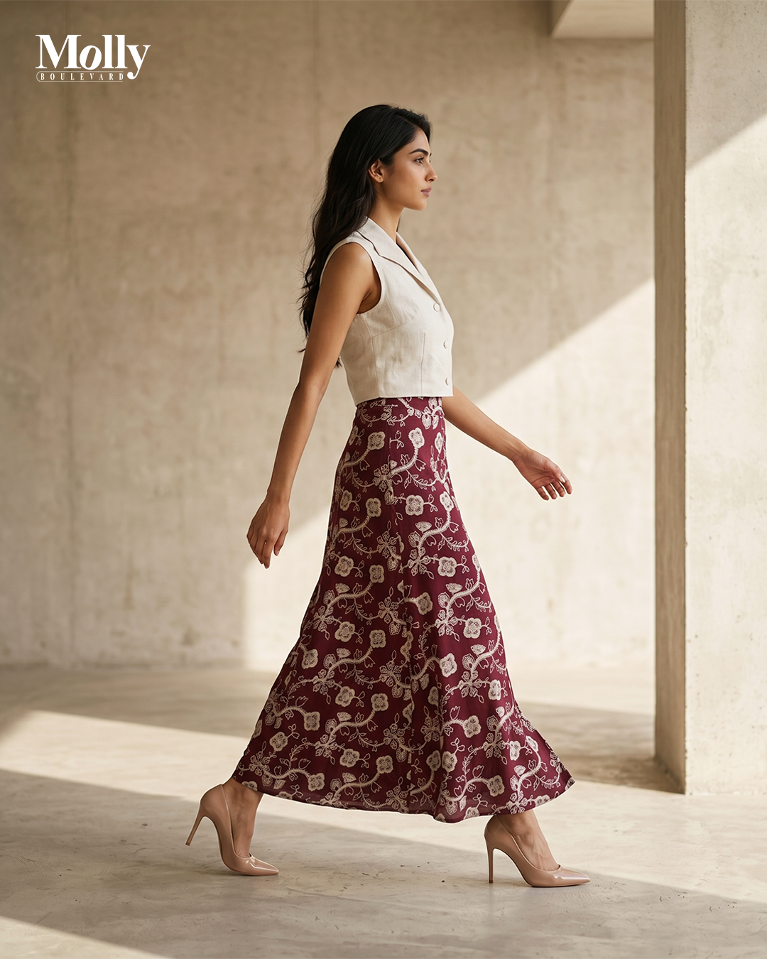 Embroidery wrap skirt 