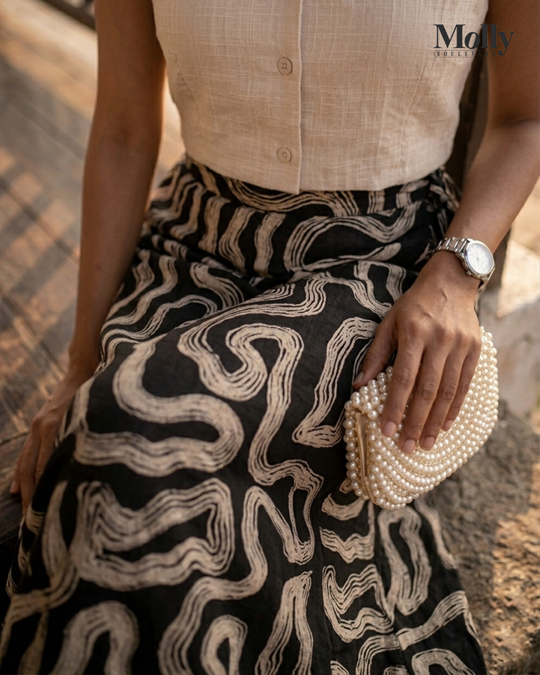 Embroidery wrap skirt 