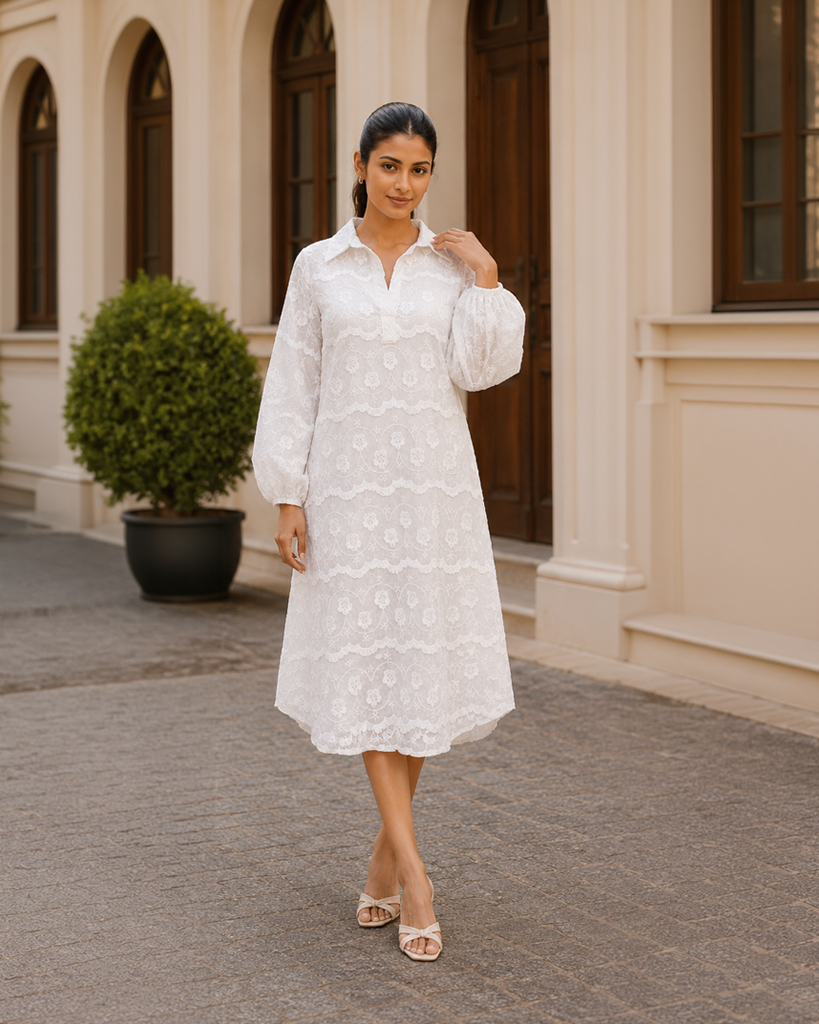3D White Dress