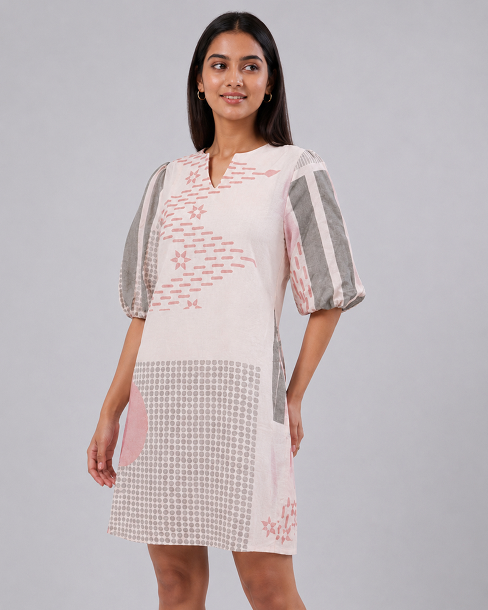 V neck Abstract Dress