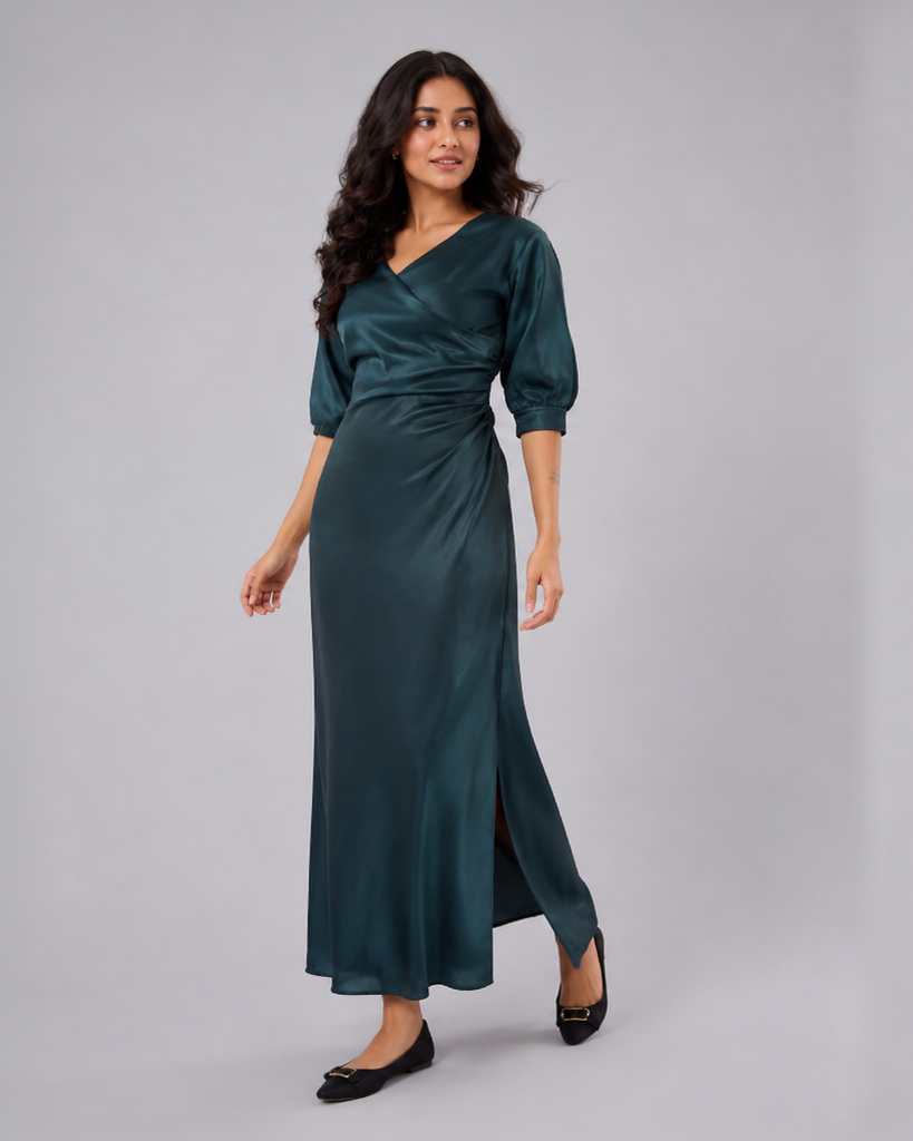 Areena Side Pleet Dress