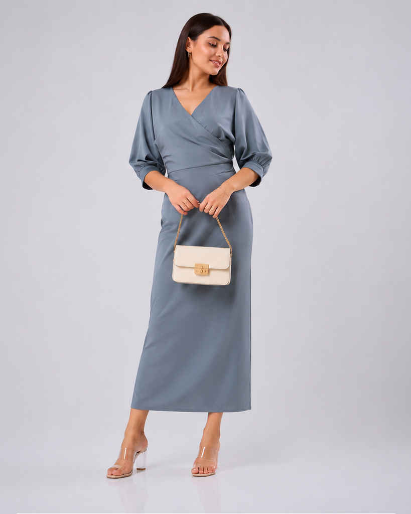 Areena Side Pleet Dress